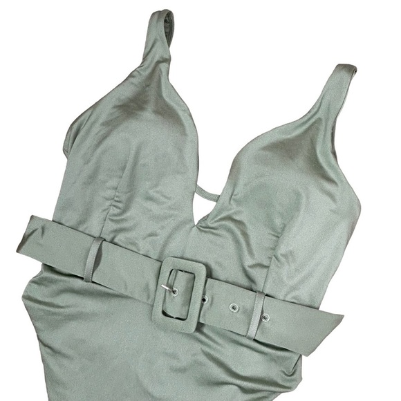 BuffBunny Mojito Green Luxleisure One Piece Belted Swimsuit - Picture 8 of 15